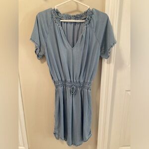 Dex Light Blue Smocked Mini Dress